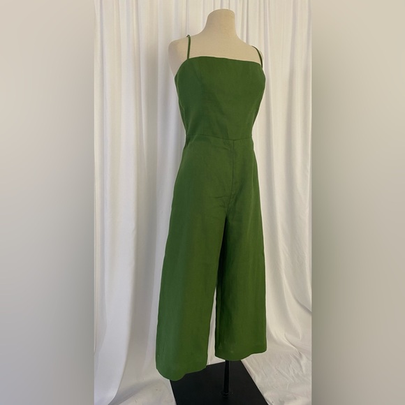 Reformation Green Linen Jumpsuit - Picture 2 of 5